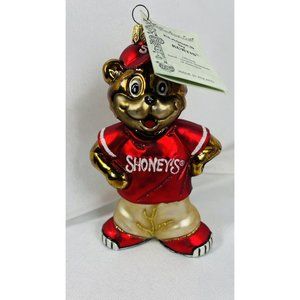 Klassics Kurtis Blown Glass Ornament Shomey’s Baseball Bear Ornament Poland 5.5”